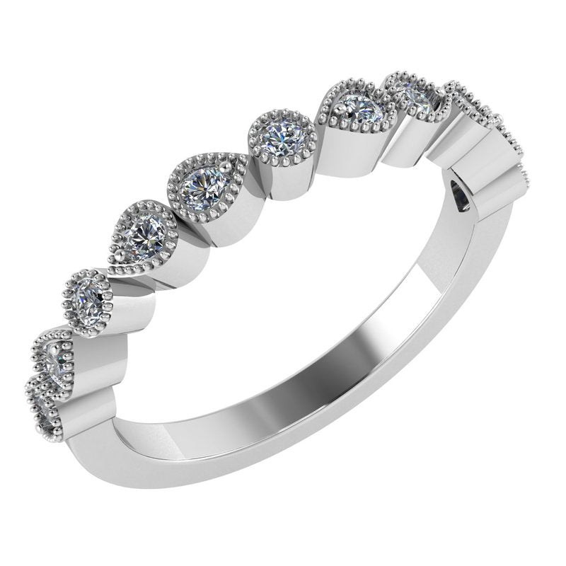 Diamond Designs White 18 Gold Wedding Band Size 6.5