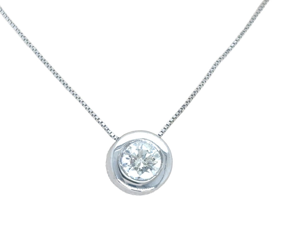 Estate Diamond Bezel Necklace