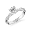 ArtCarved White 14 Karat Gold Diamond Engagement Ring Mounting Size 6.5 *