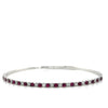 White 14 Karat Gold Diamond and Ruby Flexible Bangle Bracelet
