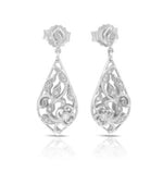 Empress Sterling Silver White/CZ Polished Drop Earrings