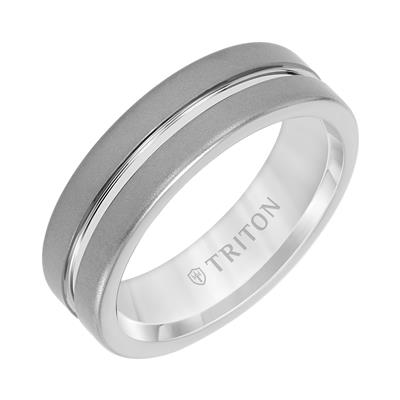 Triton Grey Tungsten Carbide Wedding Band Size 10*