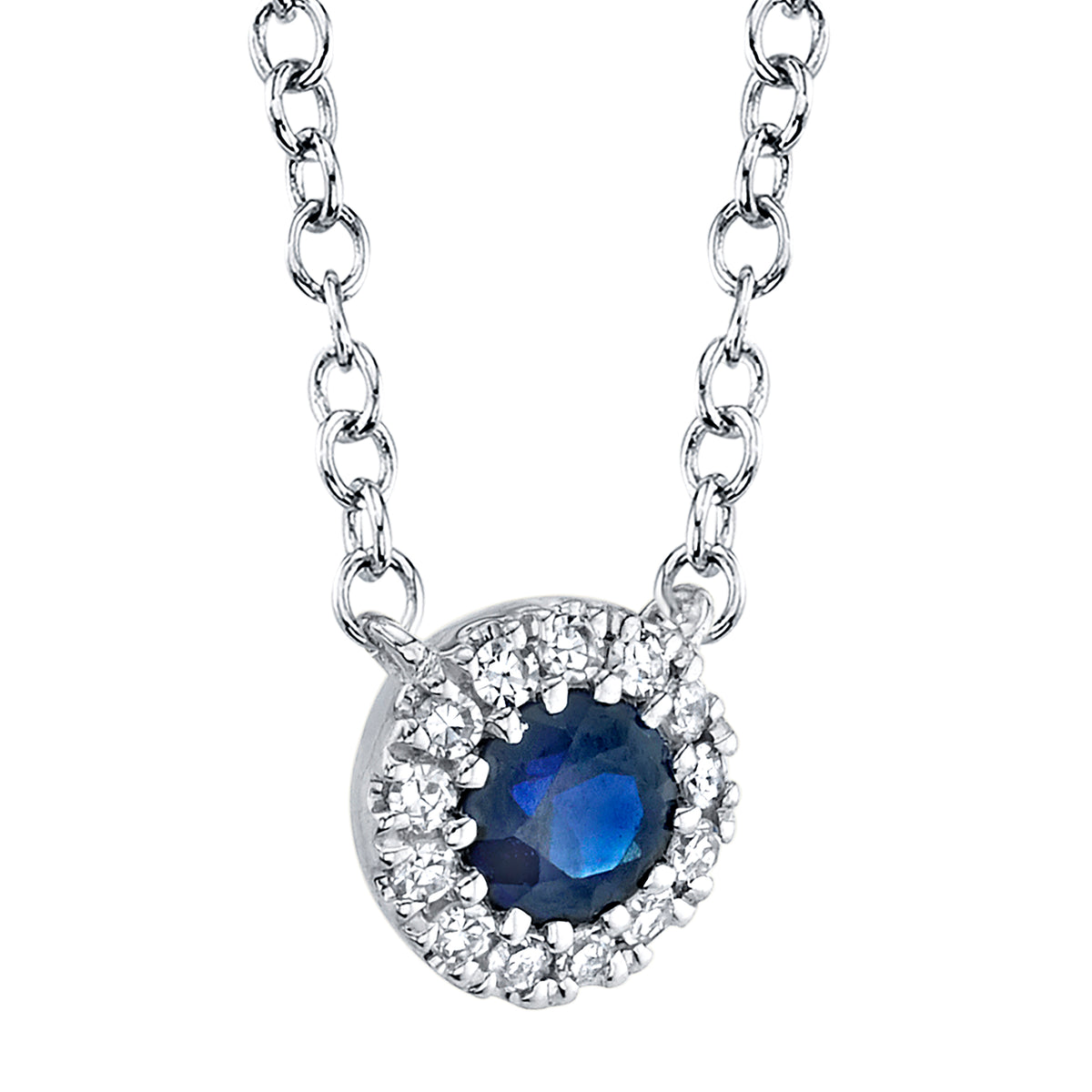 14K White Gold Sapphire, Diamond Pendants, view 3, from Diamond Designs