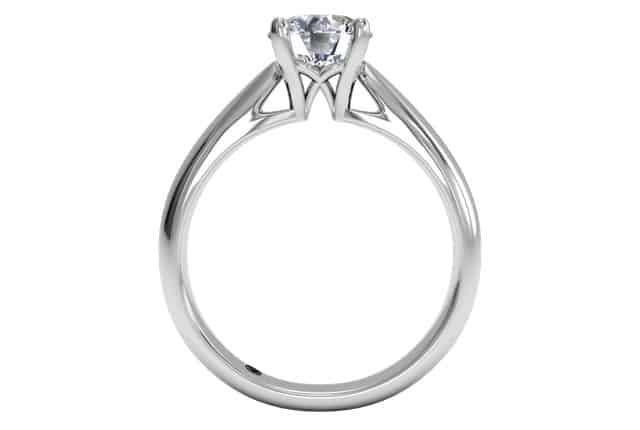 Ritani White 14 Karat Gold Solitaire Engagement Ring Mounting Size 6 * - view 2