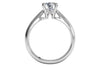 Ritani White 14 Karat Gold Solitaire Engagement Ring Mounting Size 6 *