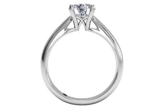 Ritani White 14 Karat Gold Solitaire Engagement Ring Mounting Size 6 *