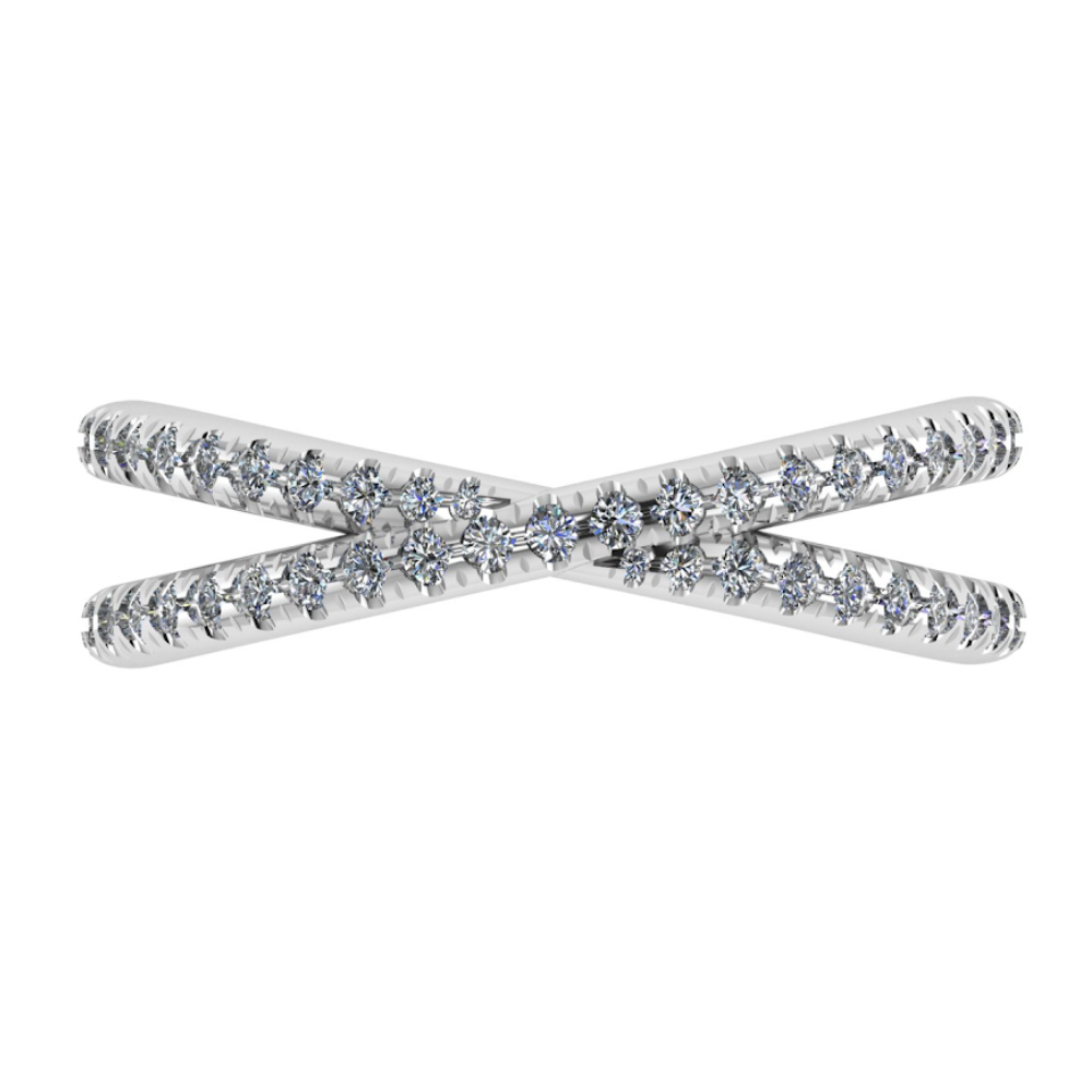 Diamond Designs White 18 Karat Gold Wedding Band Size 6.5 0.46ctw