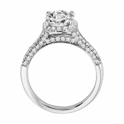 Lab Grown ArtCarved White 14 Karat Gold  Engagement Ring Size 6.5 *