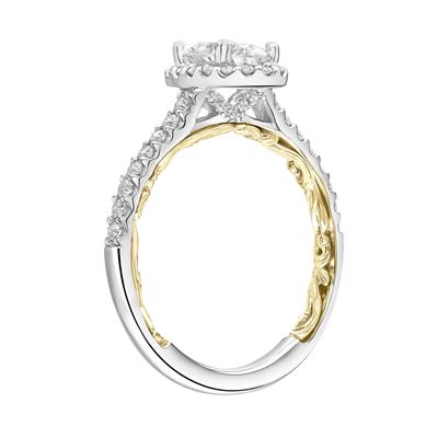 ArtCarved "Falyn" White & Yellow 14 Karat Gold Diamond Engagement Ring Mounting Size 6.5 - view 4