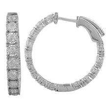  Diamond Designs White 14 Karat Gold 0.95ctw Diamond Medium Hoop Earrings *