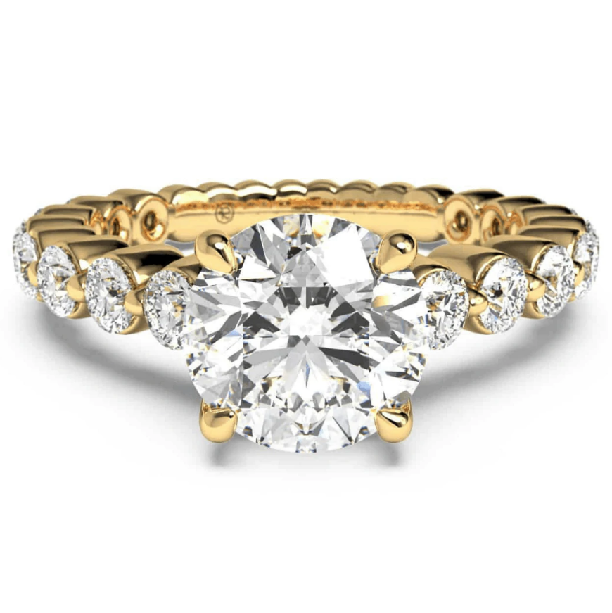 Ritani Yellow 18 Karat Gold Diamond Engagement Ring Mounting Size 5.5 *