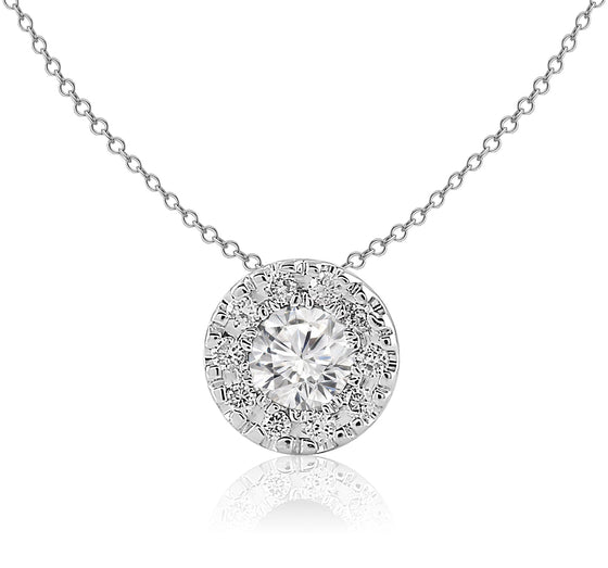 Diamond Designs White 14 Karat Gold Diamond Halo Pendant *