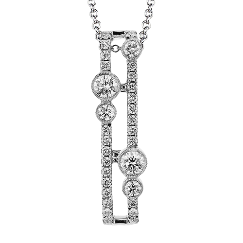 Simon G LP4662 White Gold Diamond Freeform Pendant*