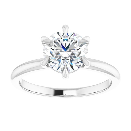 Diamond Designs White 18 Karat Gold Diamond Engagement Ring Mounting Size 7 *