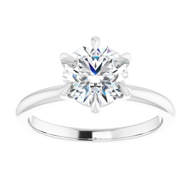 Diamond Designs White 18 Karat Gold Diamond Engagement Ring Mounting Size 7 *