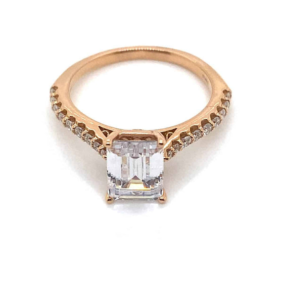 Ritani Rose 18 Karat Gold Diamond Engagement Ring Mounting Size 6.5 *