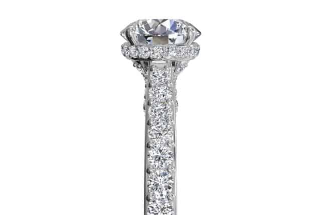Ritani White 14 Karat Gold Diamond Engagement Ring Mounting Size 6.5 * - view 5