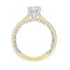 ArtCarved Yellow & White 14 Karat Gold Diamond Engagement Ring Mounting Size 6.5 *
