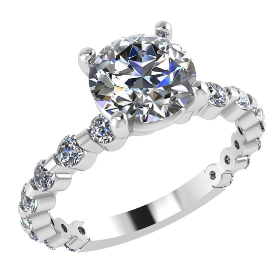 Diamond Designs White 18 Karat Gold Lab Grown Diamond Engagement Ring Size 6.5 *