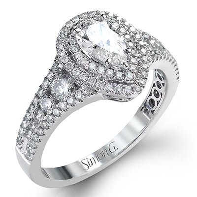 Simon G. MR2592 White Gold Diamond Double Halo Engagement Ring Mounting Size 6.5*