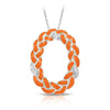 Braid Oval Pendant with Stones