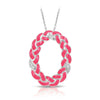 Braid Oval Pendant with Stones