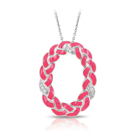 Braid Oval Pendant with Stones