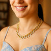 14k Two Tone Gold Pave Curb Chain (12.18 mm)