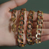 14k Two Tone Gold Pave Curb Chain (12.18 mm)