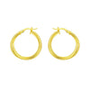 14K Yellow Gold Interlocking Medium Trinity Hoop Earrings, view 2