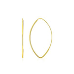 14K Yellow Gold Polished Long Marquise Motif Earrings