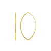 14k Yellow Gold Polished Long Marquise Motif Earrings