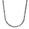 Sterling Silver Gunmetal Finish Byzantine Chain Necklace