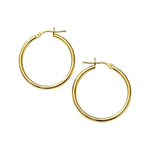 14K Yellow Gold Polished Hoop Earrings (2x25.00 mm)