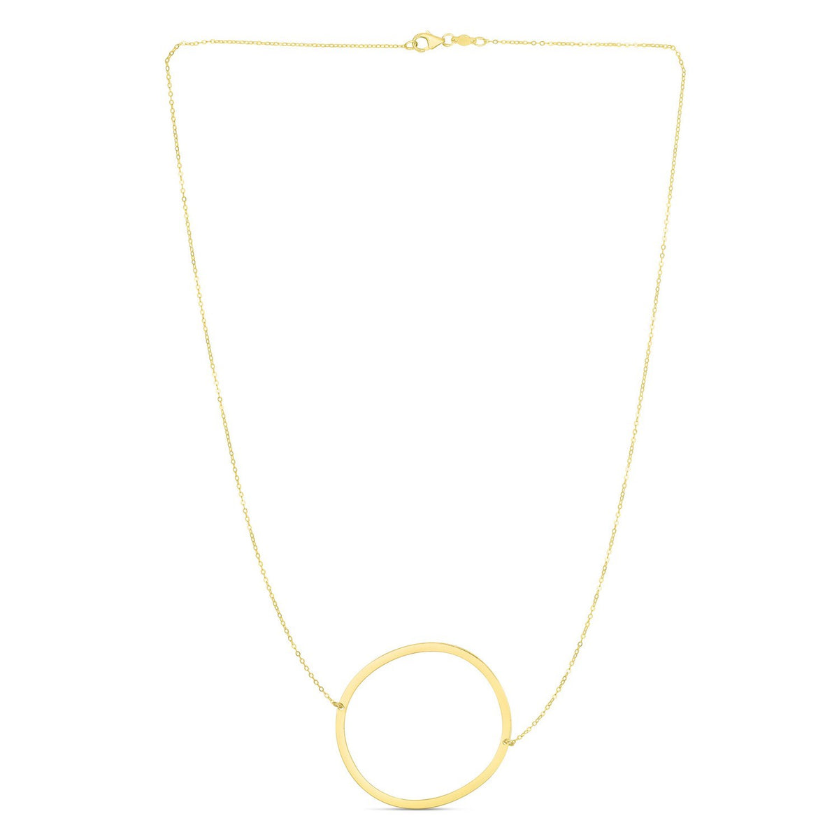 14K Yellow Gold Yours Truly Large Initial O Necklace, view 2