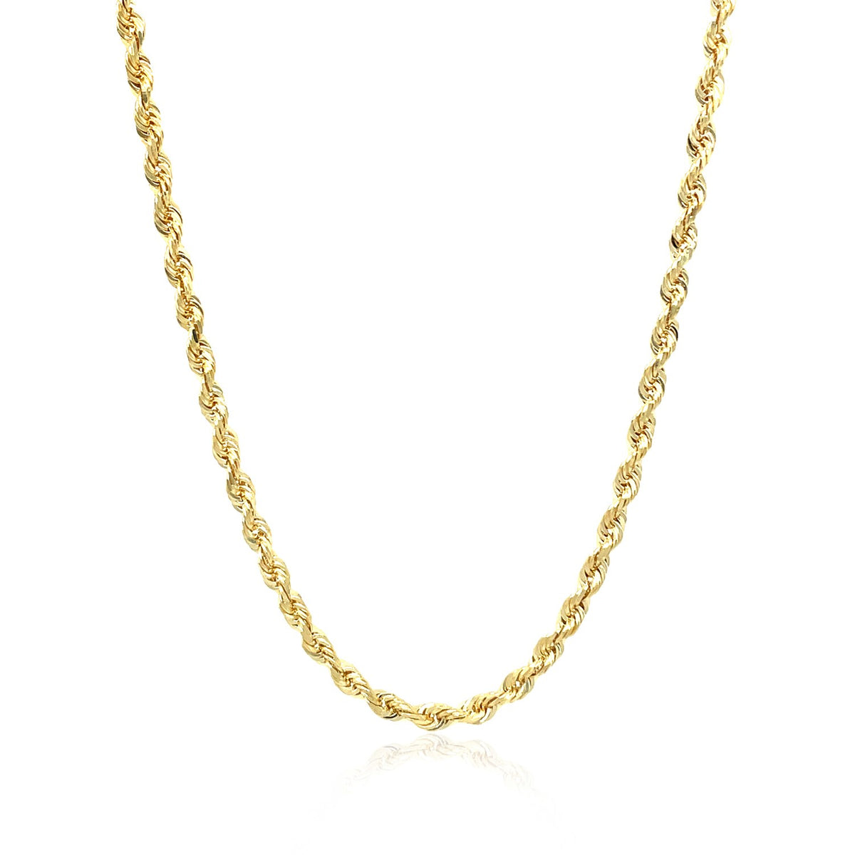 10k Yellow Gold Solid Diamond Cut Rope Chain (2.75 mm), view 2