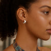 Sterling Silver C Hoop Earrings, view 3