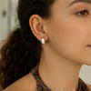 Sterling Silver C Hoop Earrings, view 4