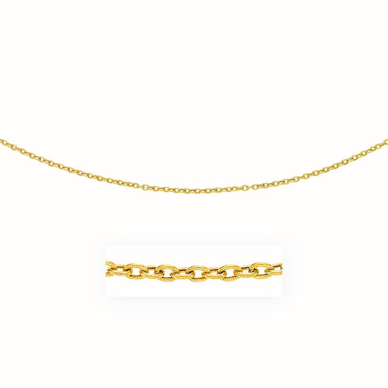 14k Yellow Gold Pendant Chain with Textured Links (3.3 mm)