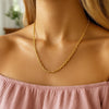 14k Yellow Gold Pendant Chain with Textured Links (3.3 mm)