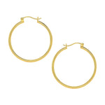 14K Yellow Gold Polished Hoop Earrings (1.5x40.00 mm)