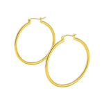 14K Yellow Gold Polished Hoop Earrings (1.5x40.00 mm), view 2