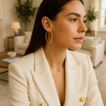 14K Yellow Gold Polished Hoop Earrings (1.5x40.00 mm), view 3