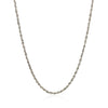 14k White Gold Solid Diamond Cut Rope Chain (1.80 mm)