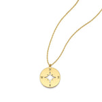 14K Yellow Gold Necklace with Compass, view 2