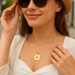 14K Yellow Gold Necklace with Compass, view 4