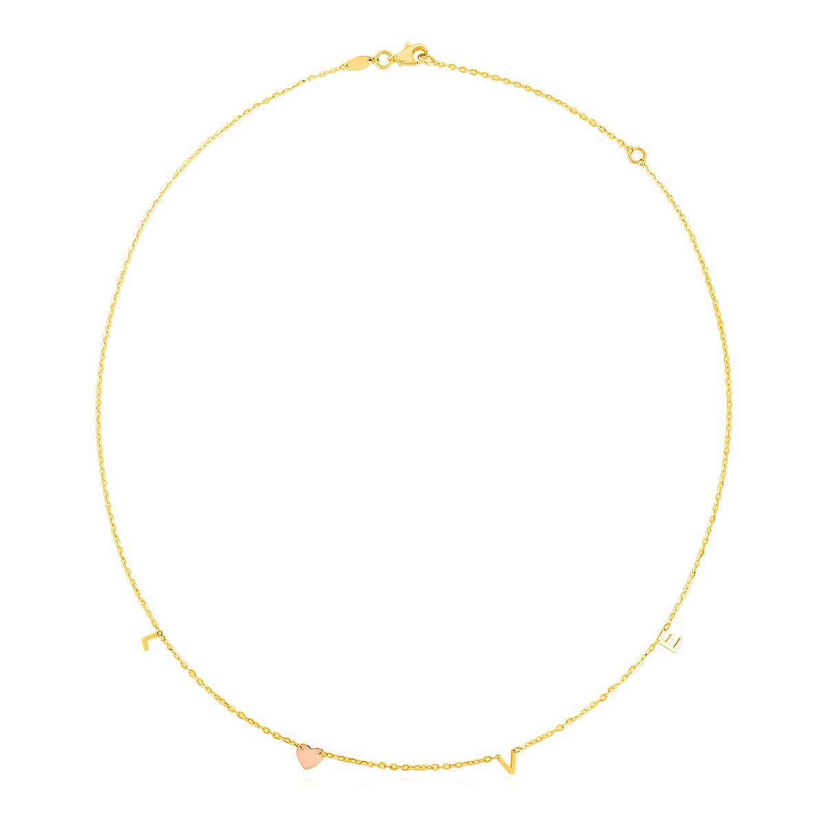 14K Two Tone Gold Love Necklace