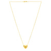 Small Puffed Heart Necklace in 14K Yellow Gold, view 2