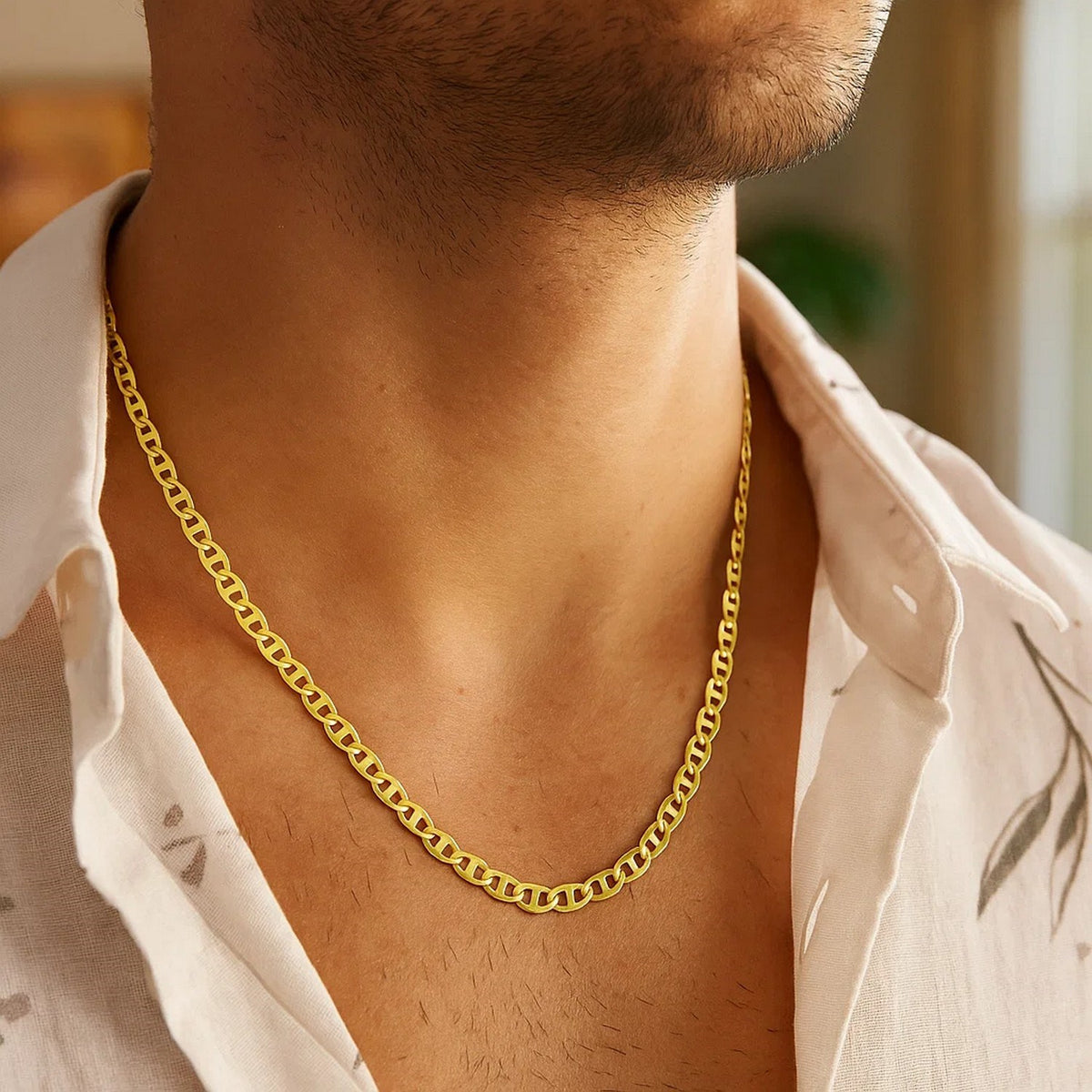 14k Yellow Gold Mariner Link Chain (4.50 mm), view 9