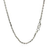 Sterling Silver Rhodium Plated Wheat Chain (2.20 mm), view 3